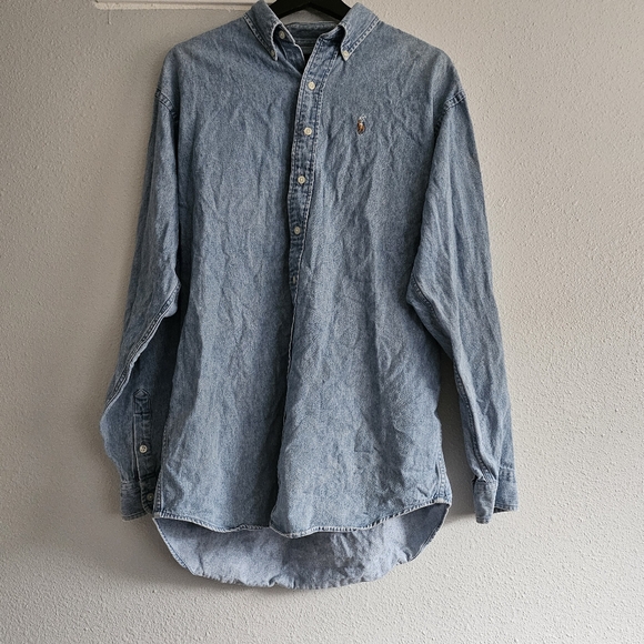 Polo Ralph Lauren Long Sleeve Light Denim Shirt - Picture 1 of 4